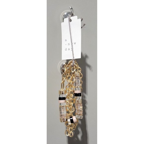 A New Day 3 Bracelet Set Silver Chain & Round Neutral Colors Bead Designs - Picture 1 of 5